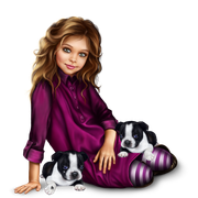 christmas_elf_girl_with_boston_terrier_puppy 32