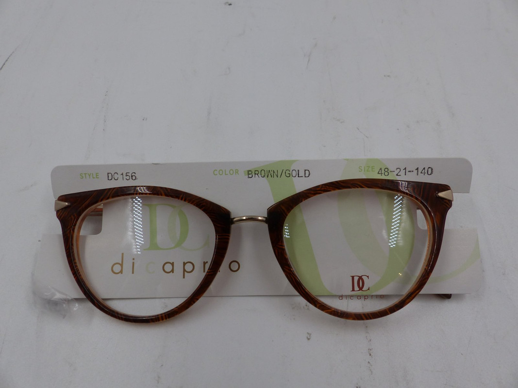 DICAPRIO DC156 UNISEX BROWN/GOLD EYEGLASSES SIZE 48-21-140