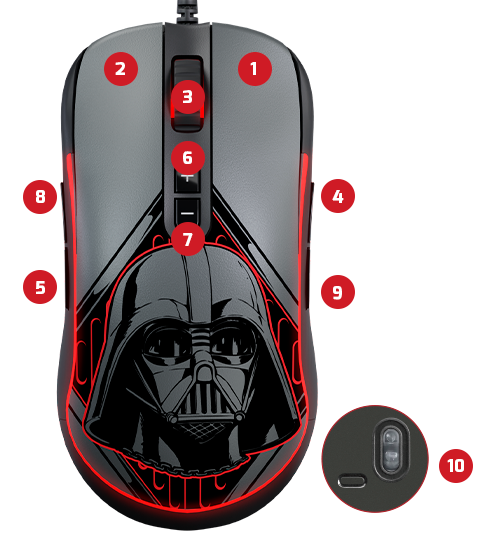 Mouse de gaming Primus Gladius 12400T de diseño ergonómico.