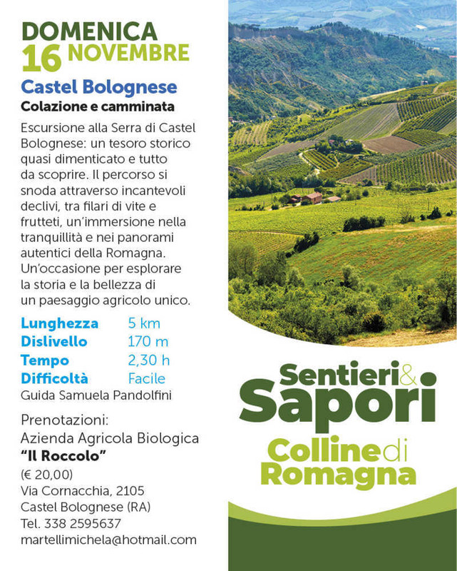 “Sentieri & Sapori”: il 16 novembre si cammina tra i colori d’autunno di Castel Bolognese