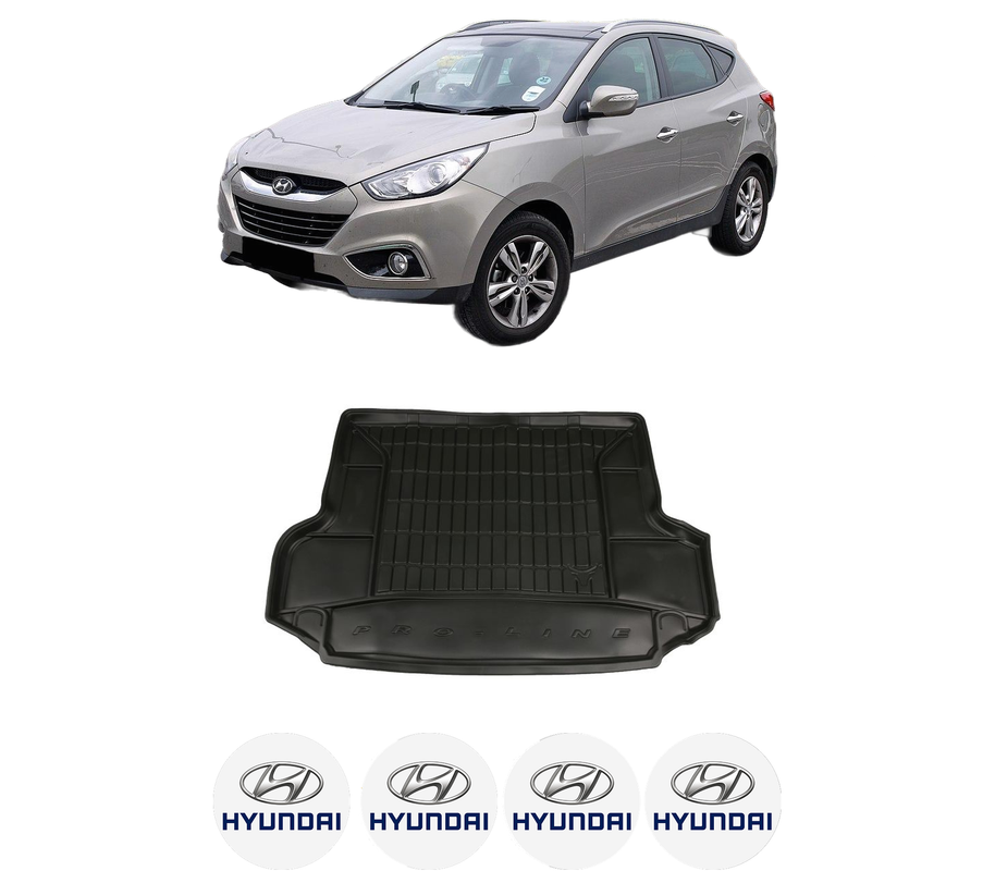 Tavita Portbagaj HYUNDAI ix35 (LM, EL, ELH) din 2009-2015, Protectie Portbagaj Auto, 4x Stickere auto cu HYUNDAI