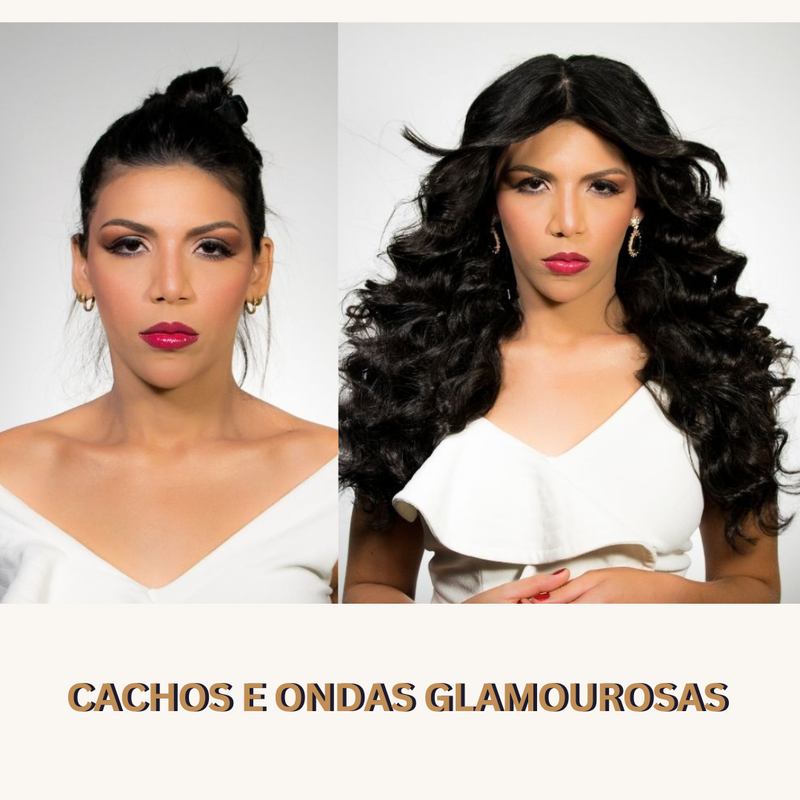 Produção de cachos e ondas glamourosos