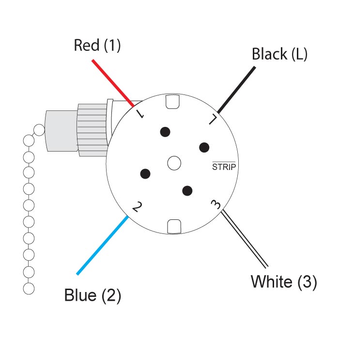 Zing Ear Ze 208s Pull Chain 3 Speed 4 Wire Fan Rotary Control