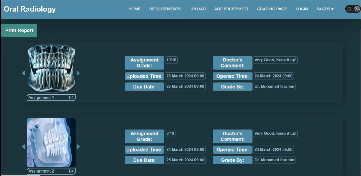 Oral Radiology feature 5 screenshot - Web project