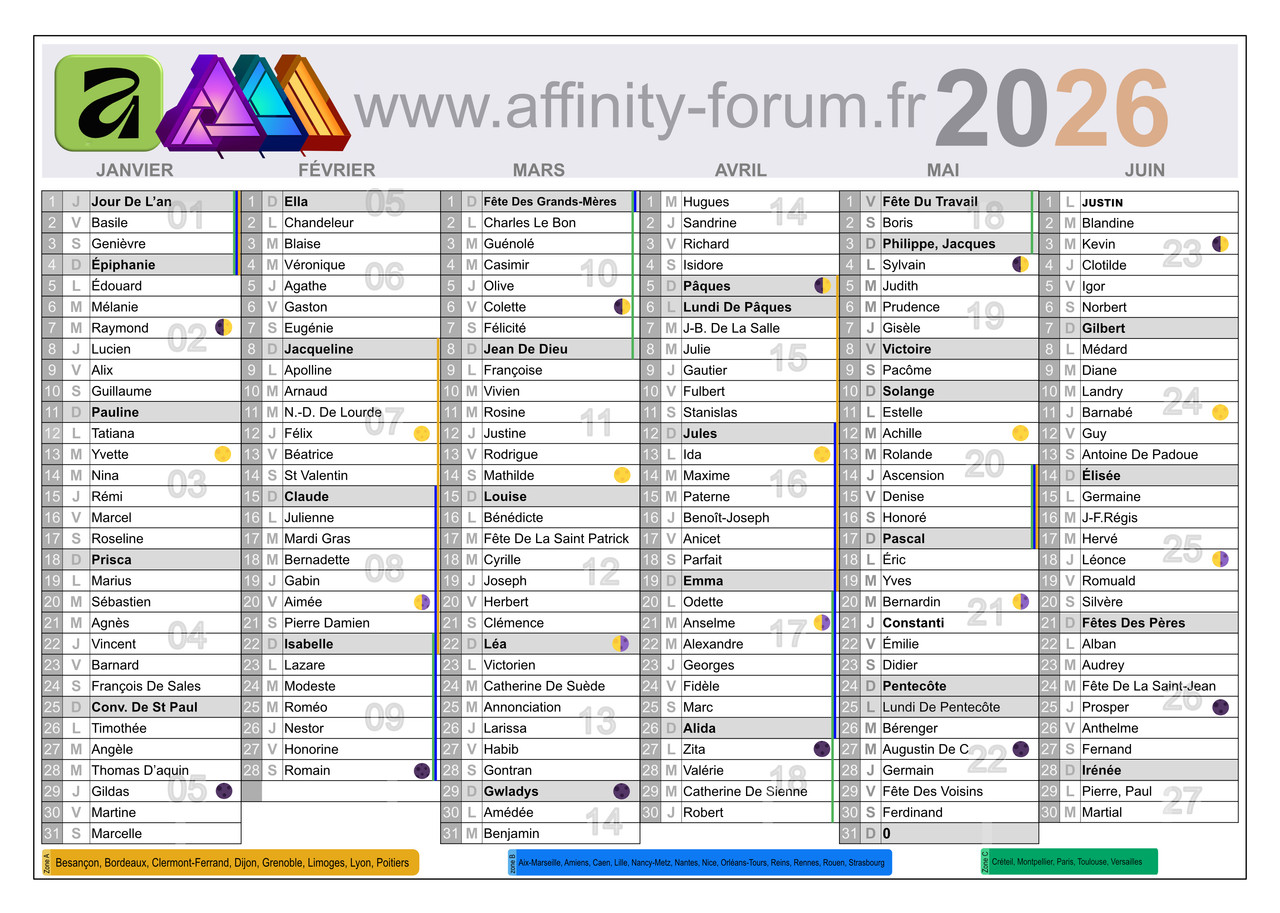 CALENDRIER DU FORUM 1