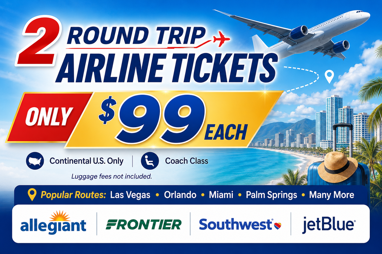Two Round-Trip Airline Tickets Promotional Offer