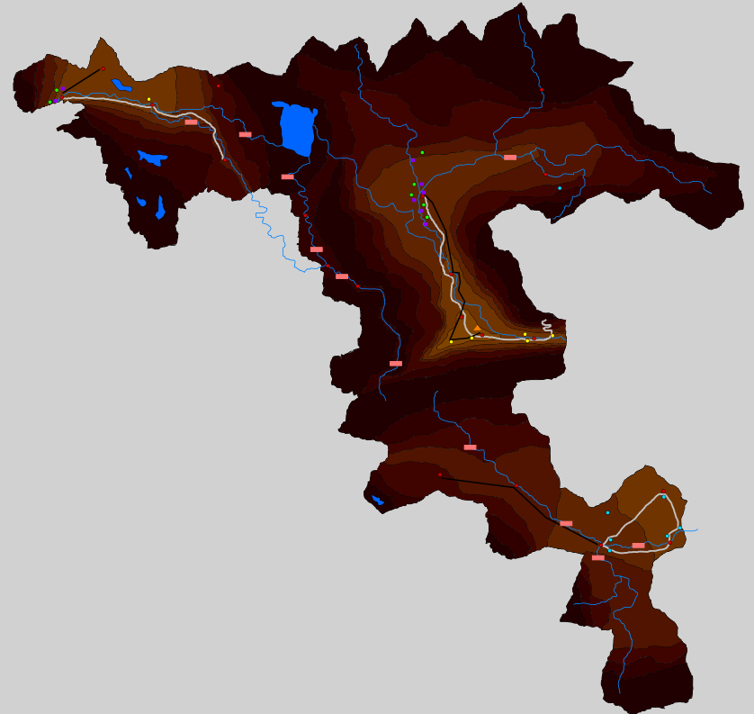 Carte des infrastructures électriques.