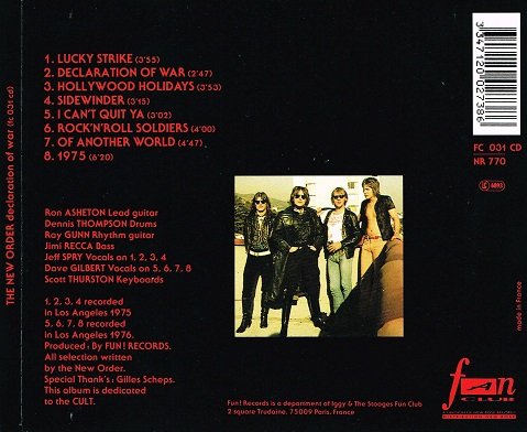 The New Order - Declaration Of War (1987) [Reissue 1991] lossless+MP3