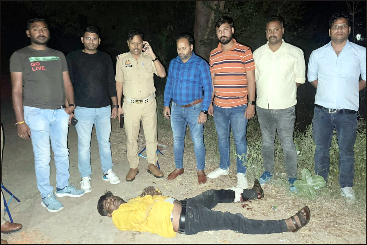जालौन पुलिस की सयुंक्त टीम द्वारा अपराधी को मुठभेड के दौरान किया गया गिरफ्तार 