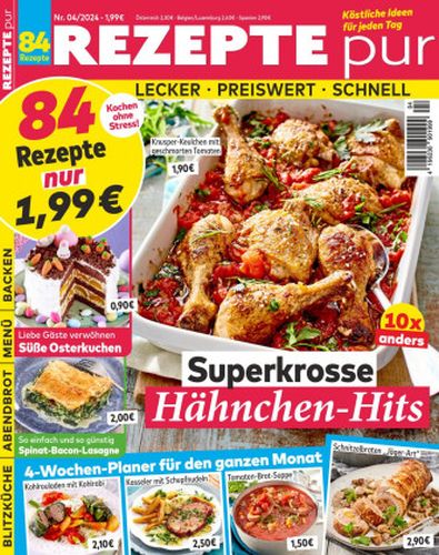 Cover: Rezepte pur Magazin April No 04 2024
