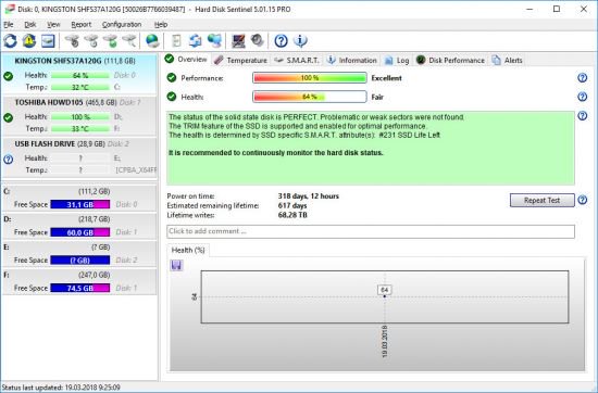 Hard Disk Sentinel Pro 5.30.9 Build 9417 Beta Multilingual. Hard Disk Sentinel Pro 5.30.9 Build 9417 Beta Multilingual.