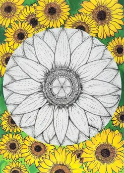Striking sunflower at the stroke of my brush