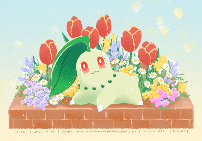 chikorita-pokemon-drawn-by-polkadot-moco