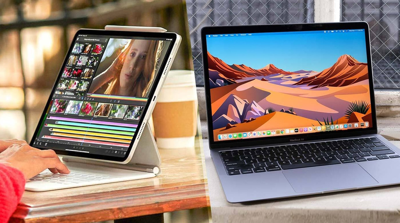 Разница в софте: сенсорный видеомонтаж на iPad Pro против классического рабочего стола MacBook Air