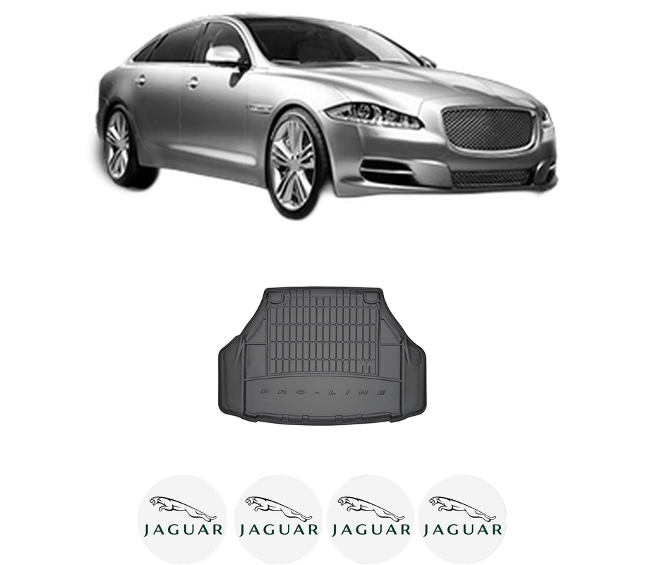 Tavita Portbagaj JAGUAR XJ (X351) din 2009-2019, Protectie Portbagaj Auto, 4x Stickere auto cu JAGUAR