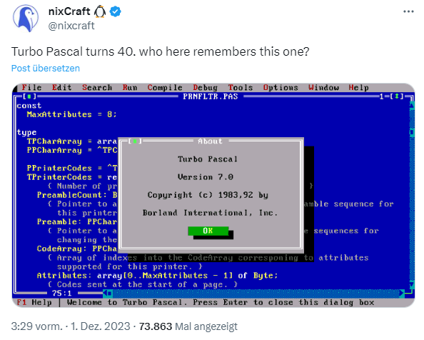 40 years of Turbo PascalBorn's Tech and Windows World