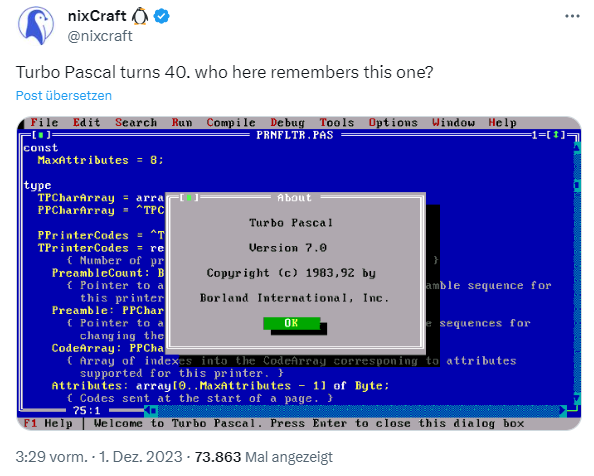 40 years Turbo Pascal