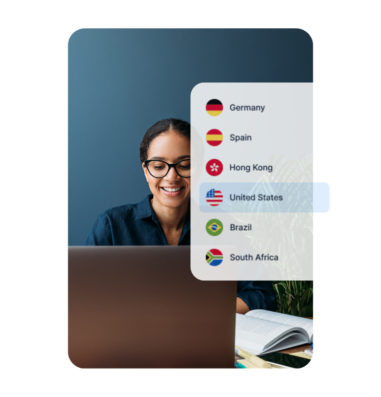Man posing inside warm toned office and Nasen Works pipeline by demographic bar chart UI new
