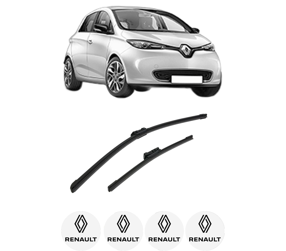 Set stergatoare auto RENAULT ZOE (BFM_) din 2012-2019, pentru parbriz auto, 2 bucati, Bosch Aerotwin, din cauciuc siliconat rezistent, 4 Stickere Auto RENAULT