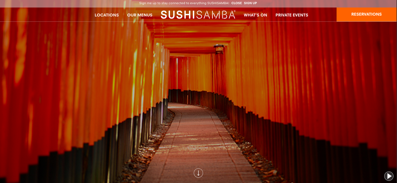 Sushi Samba website
