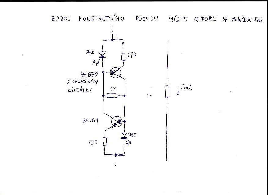Zdroj konstantního proudu 5mA