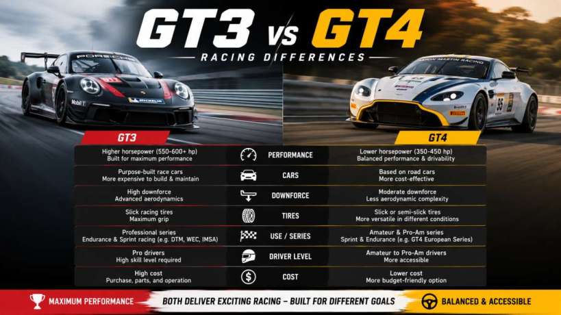 gt3 vs gt4 racing differences