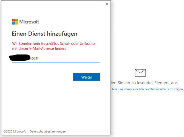 Anmeldefehler in Outlook 2024