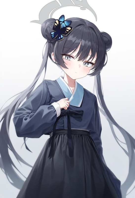 depth of field, 1girl, [kisaki(blue archive)], alternate costume,{{{{black hanbo s-3328771846