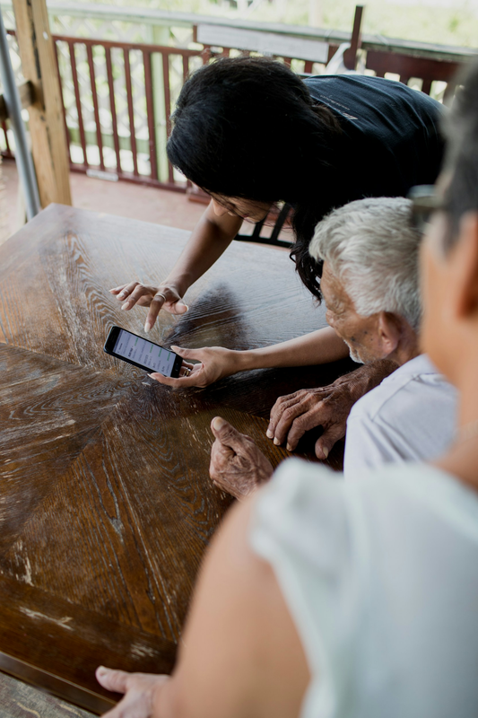 Elderly using the app