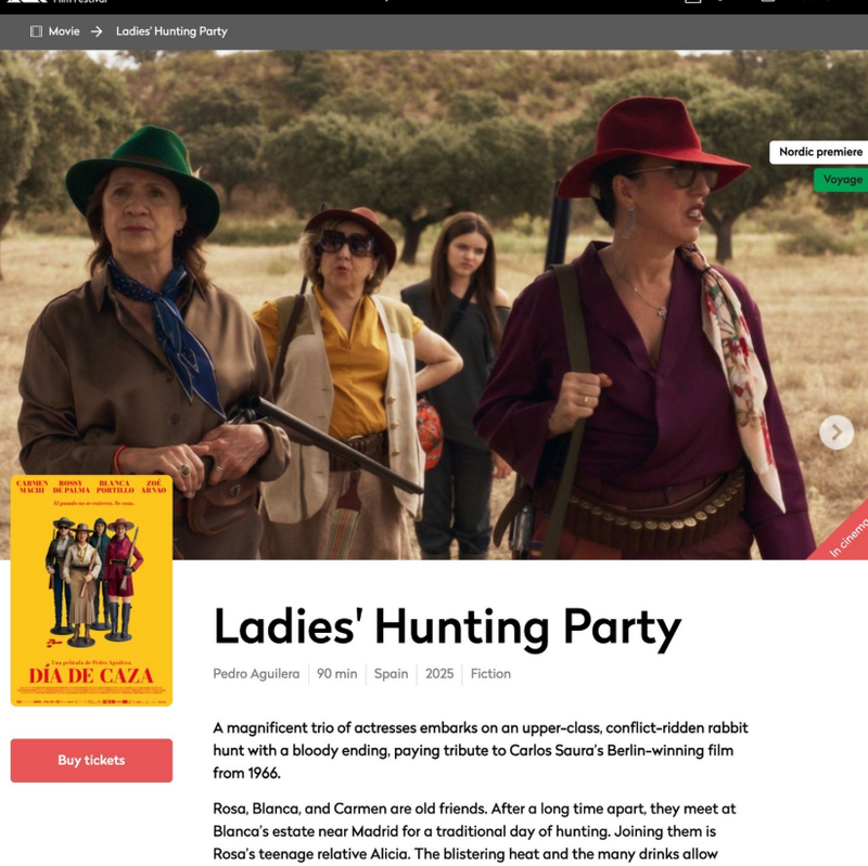 LA PELÍCULA “DÍA DE CAZA” SELECCIONADA EN EL GÖTEBORG FILM FESTIVAL (ESCANDINAVIA)