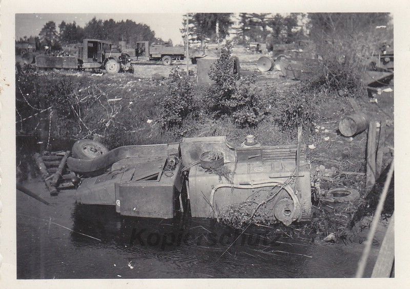 deutscher Tank - LKW Behelfsbrücke bei Kopys Ost
