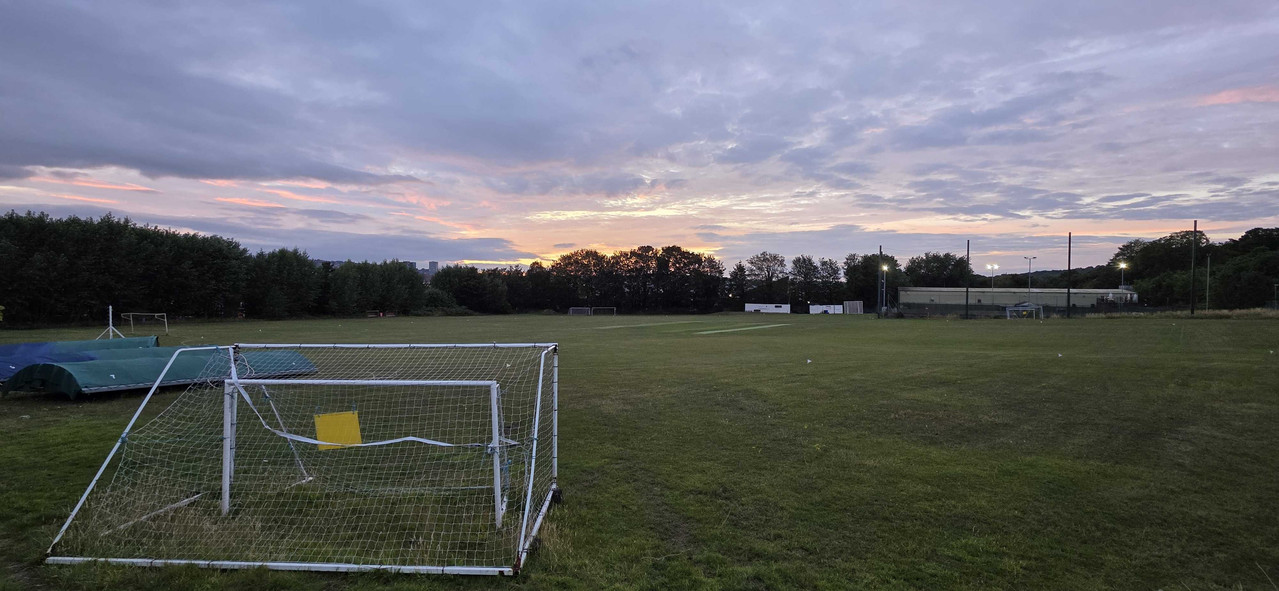 View of the pitches at Olive Grove at sunset