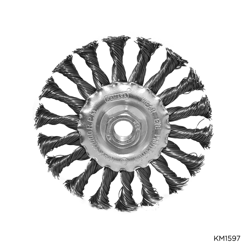ESCOBILLA DE RUEDA CON TUERCA KAMASA 4.5 ACERO