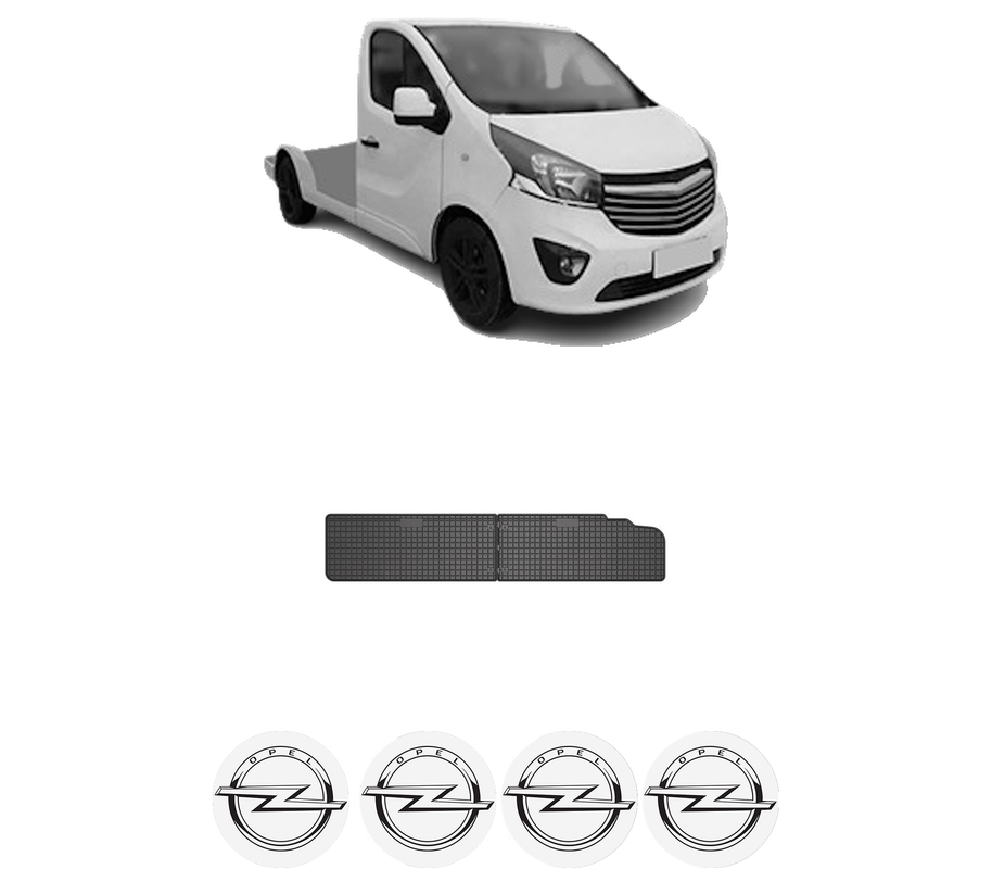 Set covorase presuri OPEL VIVARO B Platform/Chassis (X82) din 2014-2019, auto, din cauciuc thermoplastic, 4 Stickere auto cu OPEL