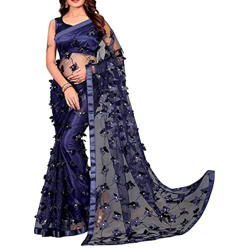 Sarí de mariposa para mujer con pieza de blusa elegante diseñador sari para ropa étnica - Imagen 10 de 48