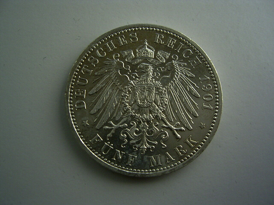 Imperio alemán •1901• 5 Marcos Bicentenario prusiano  IMG-0224