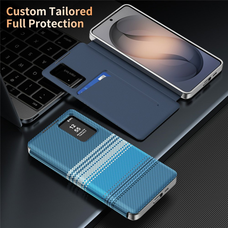 Husa Samsung Galaxy A57 Smart Gradient Wallet, Raspuns apel fara deschidere, Protectie 360°, Inchidere Magnetica, Protectie Camera, Protectie Sporita, Moonrise, Albastru 6601215484B 3