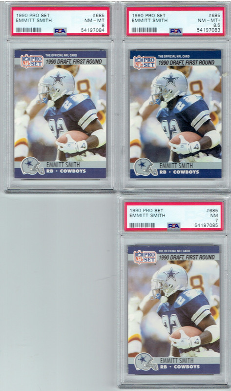 1990 Pro Set Emmitt Smith various grades