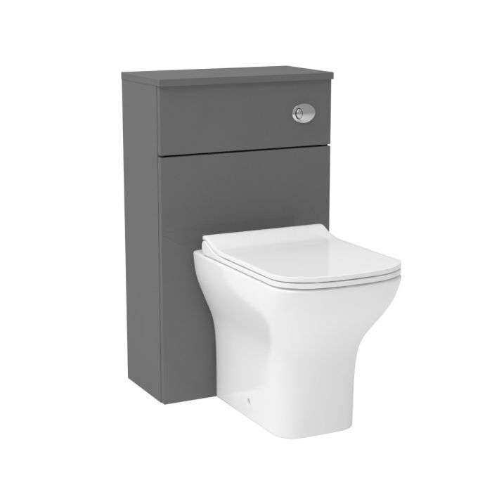 Cloakroom Suite Indigo Grey Gloss 400mm 1 Door Vanity Unit