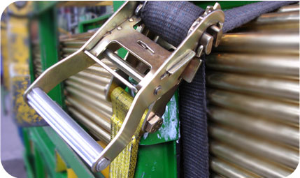 Black ratchet strap for cargo securing