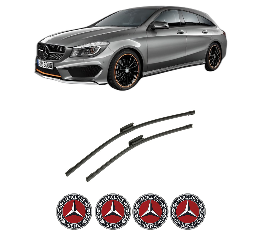 Set stergatoare auto MERCEDES-BENZ CLA Shooting Brake (X117) din 2015-2019, pentru parbriz auto, 2 bucati, Bosch Aerotwin Multi, din cauciuc siliconat rezistent, 4 Stickere Auto MERCEDES-BENZ