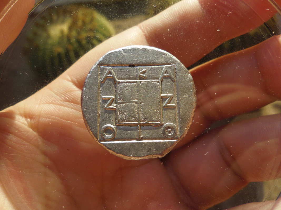 Tetradracma ático. Akanthos (Acanto, Actual Ierissos. Grecia). Año: 470-430 a.C. IMGP4021