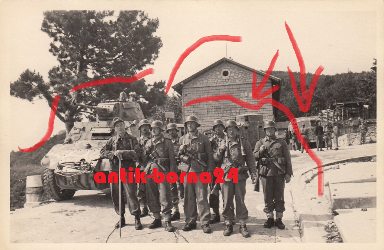 Polizei Btl. Italien Beute Spähwagen Autoblindo AB-41 Partisanen