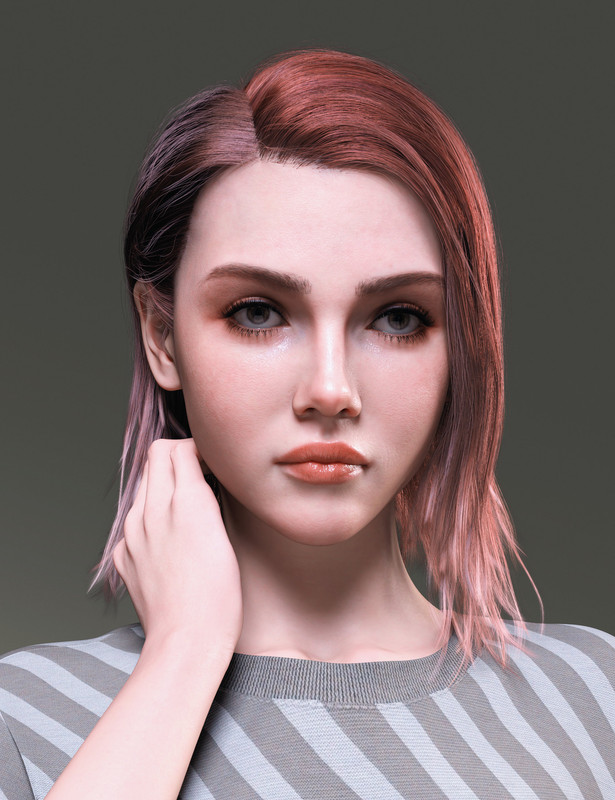 dForce AK Slick Hair for Genesis 9