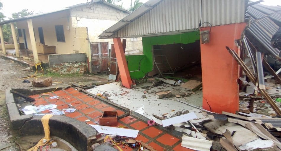 Así quedó una casa tras derrumbe de 2022.