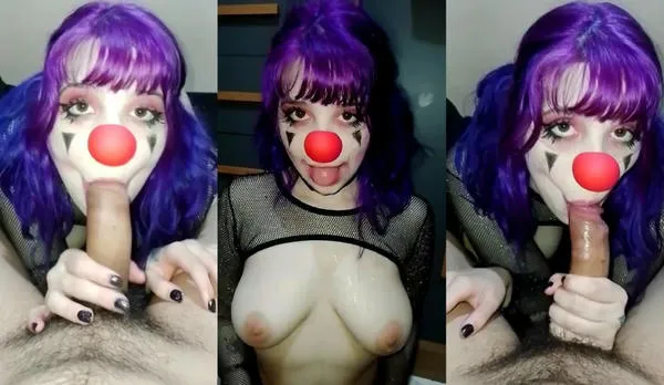 HunieBunnyPop Slurps A Cock As A Clown