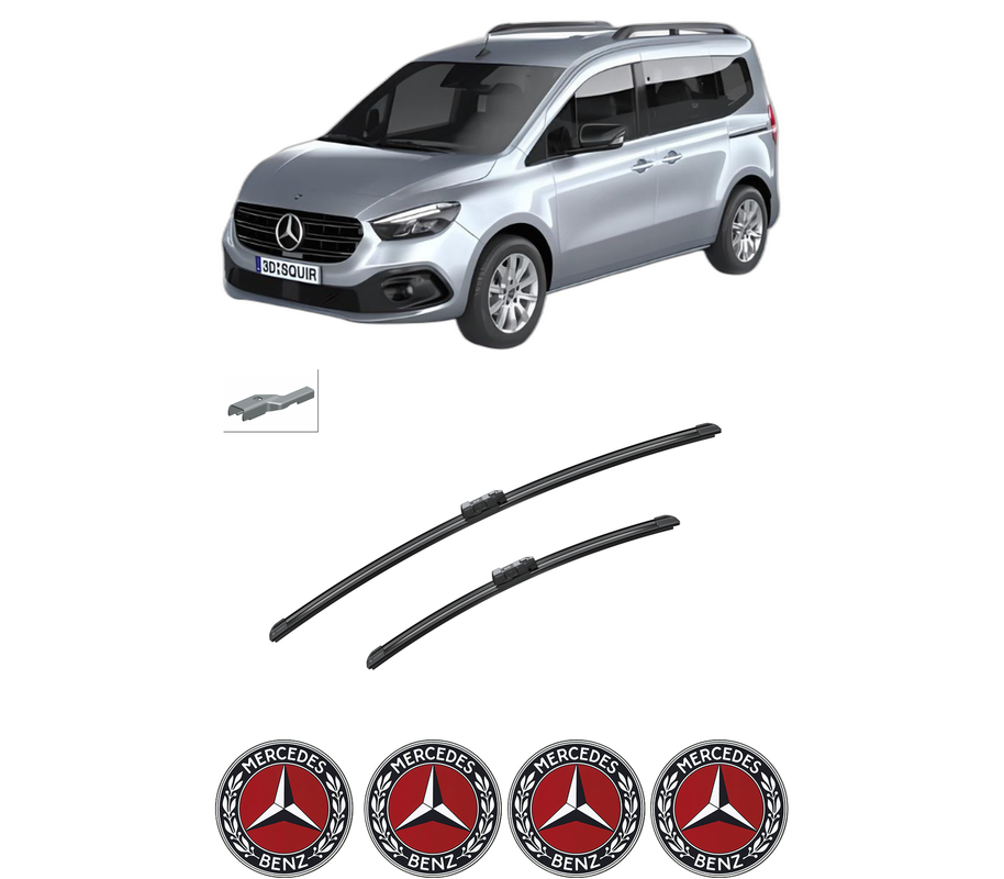 Set stergatoare auto MERCEDES-BENZ CITAN Tourer (W420) din 2021-2023, pentru parbriz auto, 2 bucati, Bosch Aerotwin, din cauciuc siliconat rezistent, 4 Stickere Auto MERCEDES-BENZ