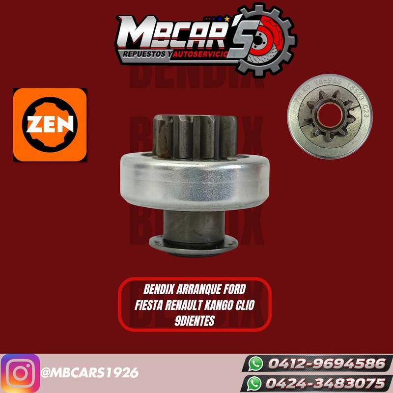 Bendix Arranque Ford Ka/fiesta/ecosport 9 Dientes 5 Estrias