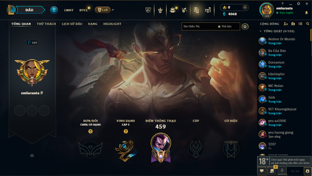 Acc LMHT # - Không Khung