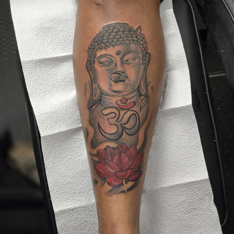 Buddha, Om & Lotus Flower